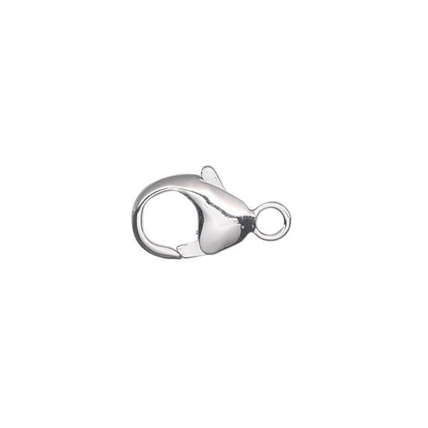 Clasp lobster claw 1pkg1 sterling silver, 12x8.5mm, 1-strand image number 0