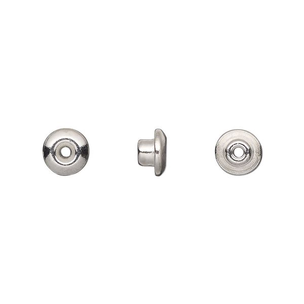 Bead aligner, TierraCast® BeadAligners™, white bronze-plated pewter (tin-based alloy), 7x4mm rondelle with 4mm peg. Sold per pkg of 10. image number 0