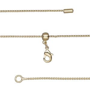 Chain 1pkg1 serpentine, 0.9mm / lobster claw clasp, gold-finished brass adjustable 16-23.5 inch