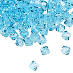 Bead 288pk aqua bohemica, Preciosa Czech crystal 6mm bicone