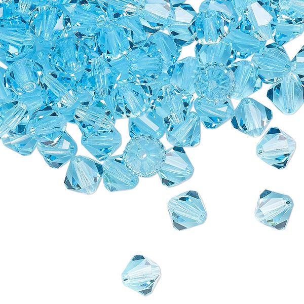 Bead 288pk aqua bohemica, Preciosa Czech crystal 6mm bicone image number 0