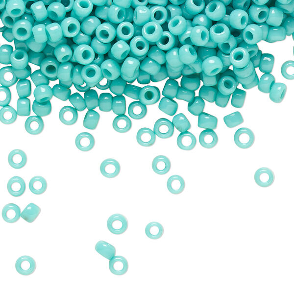 Seed bead, TOHO BEADS®, glass, pkg/50g, #8 round, opaque turquoise (TR-08-55). image number 0