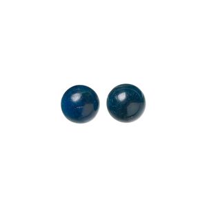 Blue apatite 1pkg2, round cab natural calibrated 8mm