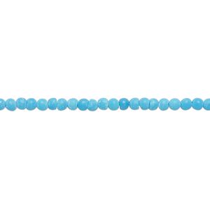 Bead, "turquoise" (resin) (imitation), blue, 2-3mm round. Sold per 15-inch strand.