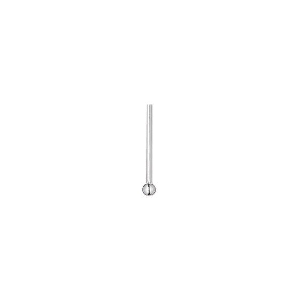 Head pin, sterling silver, 1/2 inch with 2mm ball, 21 gauge. Sold per pkg of 100. image number 0