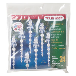 Ornament kit 1pkg1 The Beadery&reg; polystyrene, icicle angels, mixed colors, ornament (7476)