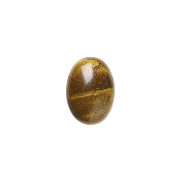 Cabochon, tigereye (natural), 14x10mm calibrated oval, B grade, Mohs hardness 7. Sold per pkg of 6. image number 0