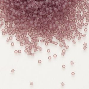Seed bead, Delica®, glass, pkg/50g, #11 round, translucent matte smoky amethyst (DB-0765).
