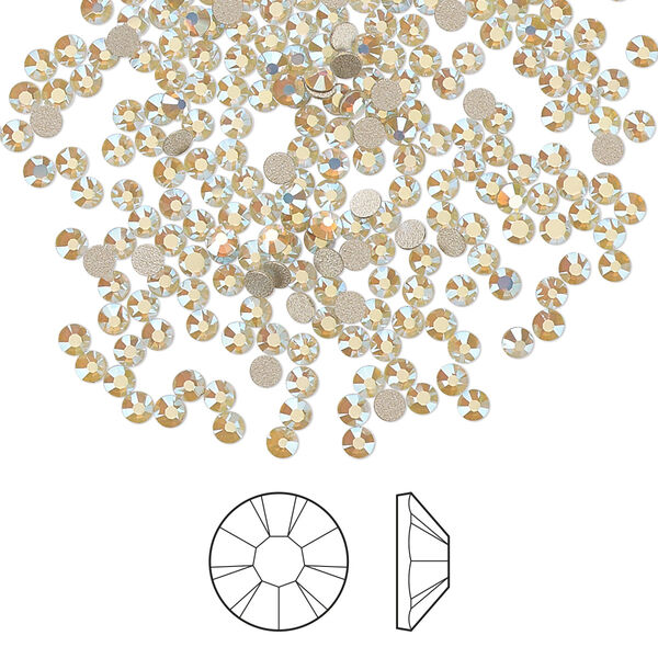 Flat back 1440pk chrysolite opal AB foil back, Preciosa MAXIMA Czech crystal rhinestone 2.1-2.3mm chaton rose round SS7 image number 0