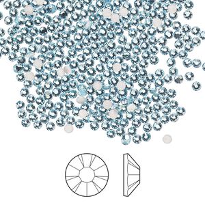 Flat back 1440pk aquamarine foil back, Preciosa MAXIMA Czech crystal hotfix rhinestone 1.9-2.1mm chaton rose round SS6