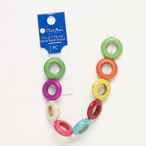 Magnesite 1pkg1, open round bead / center hole 7 inch 20mm / 10mm center