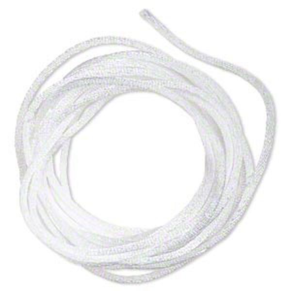 Cord, Satinique™, satin, white, 1.5mm small. Sold per pkg of 10 feet. image number 0