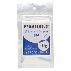 Prometheus® fine silver clay, pkg/10g, rapid and low fire formula.