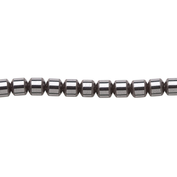 Bead, Hemalyke™ (man-made), magnetic, 4mm drum. Sold per 15-1/2" to 16" strand. image number 0