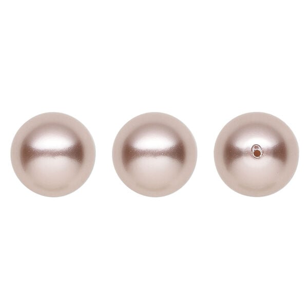 Pearl 1pkg4 vintage rose, Crystal Passions&reg; 12mm half-drilled round 5818 image number 0