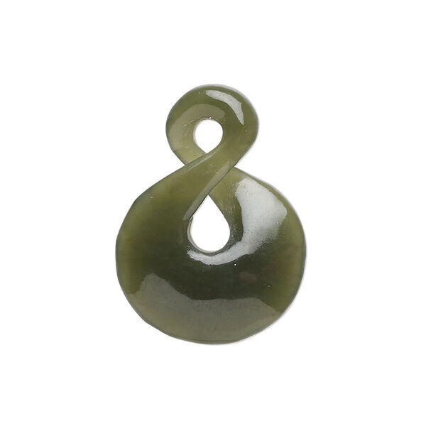 Nephrite jade 1pkg1, hand-cut double-sided infinity drop natural B grade, 25x19mm-30x20mm image number 0