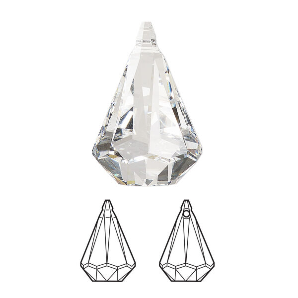 Drop 1pk crystal, Crystal Passions® 24x15.5mm pendant prismatic 6022 image number 0