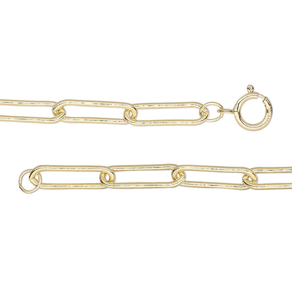 Chain, 14Kt gold-filled, 3.8mm paperclip, 18-inches with springing clasp. Sold individually. image number 0