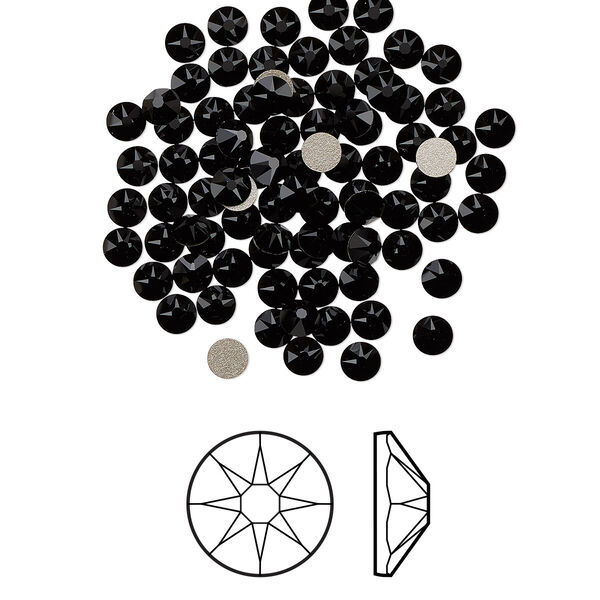 Flat back 1440pk jet foil back, Swarovski® 3-3.2mm rose round SS12 2088 image number 0