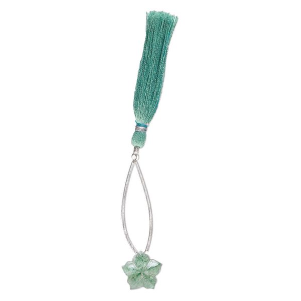 Green aventurine 1pkg1, hand-cut top-drilled 2-sided carved flower bead natural 16x16mm image number 1