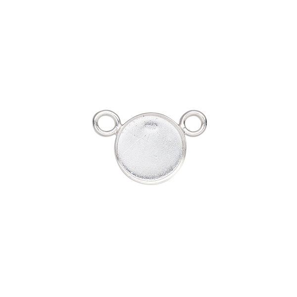 Connector, Almost Instant Jewelry®, fine silver, 11mm closed-back round with 10mm round bezel setting. Sold individually. image number 0