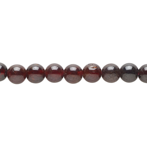 Bead, garnet (dyed), 5-6mm round, D grade, Mohs hardness 7 to 7-1/2. Sold per 16-inch strand. image number 0