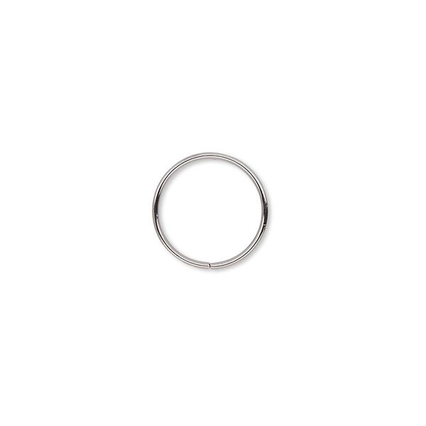 Jump ring, gunmetal-plated brass, 12mm round, 10.4mm inside diameter, 20 gauge. Sold per pkg of 100. image number 0