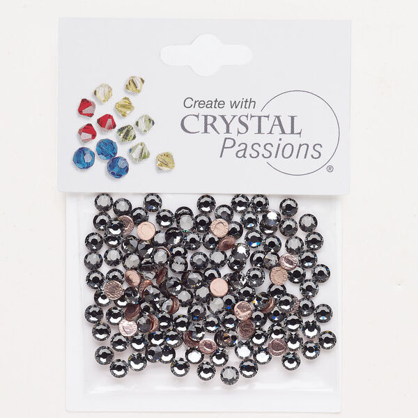 Flat back 1pkg144 crystal silver night foil back, Crystal Passions&reg; rhinestone 3.80-4.00mm hotfix round SS16 image number 0