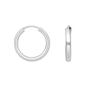 Earring hoop 1pkg2 sterling silver-filled, 18mm / 2.5mm width / endless loop, 1 pair