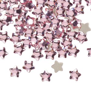 Flat back 360pk rose foil back, Swarovski® 6mm star flower 2754