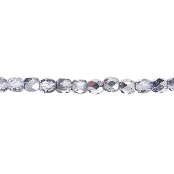 Bead, Czech fire-polished glass, metallic lilac, 4mm faceted round. Sold per pkg of 1,200 (1 mass). image number 0