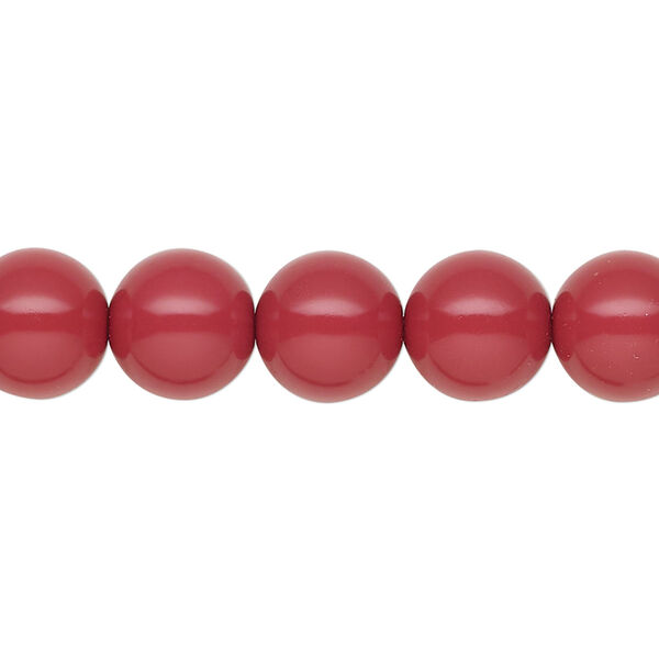 Pearl 10pk cranberry, Preciosa Czech crystal 10mm round image number 0