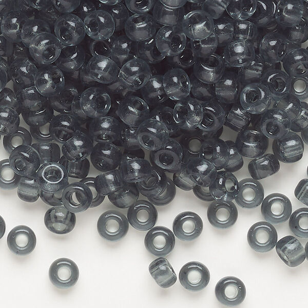 Seed bead, Miyuki, glass, pkg/25g, #6 rocaille, transparent grey (RR-152). image number 0
