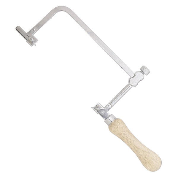 Jeweler's saw, wood and nickel-plated steel, 12 x 4-1/4 inches with 3-inch frame depth, fits 1- to 7-1/2 inch long blade. Sold individually. image number 0