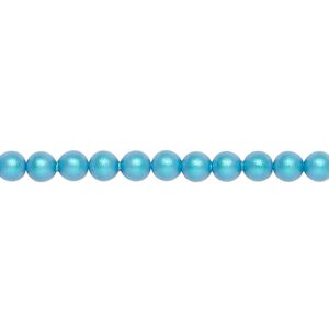 Pearl 100pk iridescent dark turquoise, Crystal Passions® 4mm round 5810