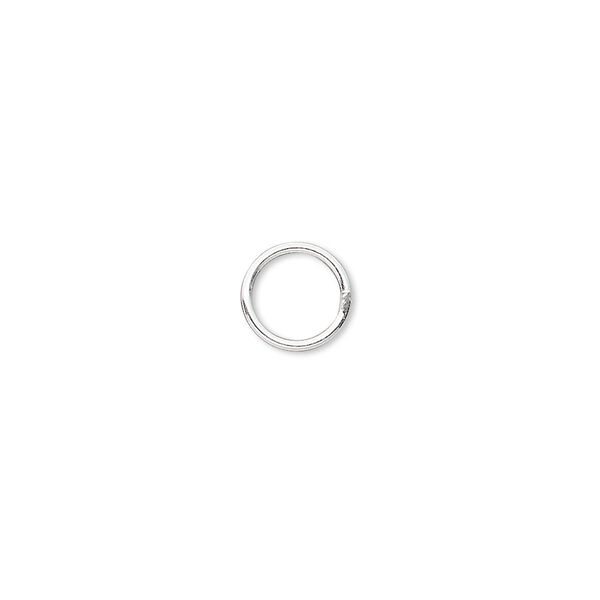 Jump ring, sterling silver-filled, 8mm soldered round, 6.4mm inside diameter, 20 gauge. Sold per pkg of 100. image number 0