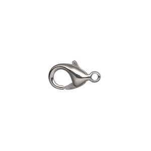 Clasp, lobster claw, gunmetal-plated brass, 11.5x8mm. Sold per pkg of 10.
