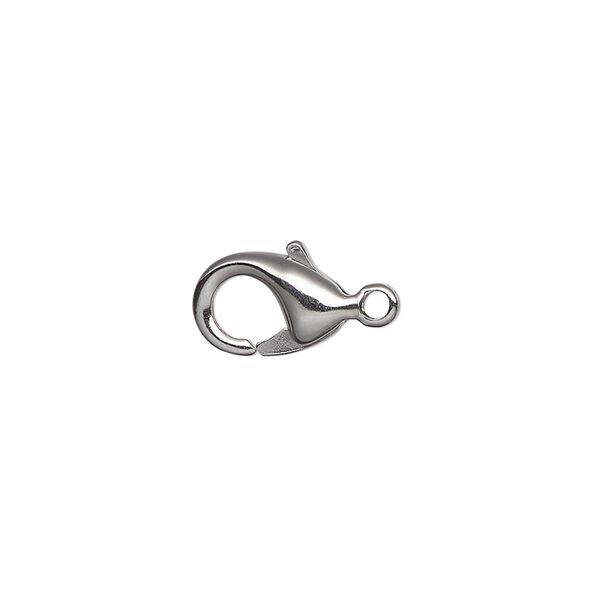 Clasp, lobster claw, gunmetal-plated brass, 11.5x8mm. Sold per pkg of 10. image number 0