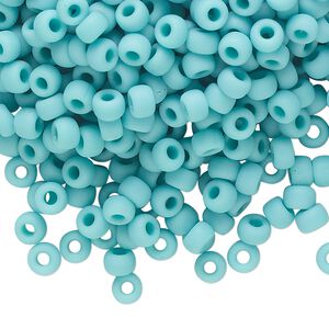 Seed bead, Miyuki, glass, pkg/25g, #6 rocaille, opaque matte sea opal, (RR-412L/F).