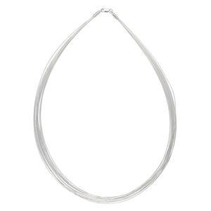 Neckwire, multi-strand, sterling silver and steel, 0.5mm twisted, 24 inches with 3.5mm lobster claw clasp. Sold individually.