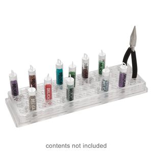 Organizer, plastic, clear, 11-5/16x3-5/16x1-1/16 inches, with 56 slots, 9/16 inch diameter. Sold individually.