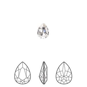 Fancy stone 180pk crystal foil back, Swarovski® 8x6mm pear 4320
