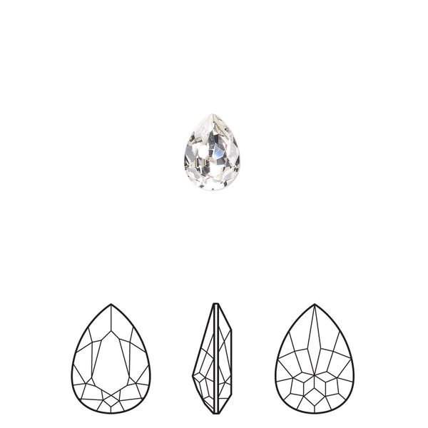 Fancy stone 180pk crystal foil back, Swarovski® 8x6mm pear 4320 image number 0