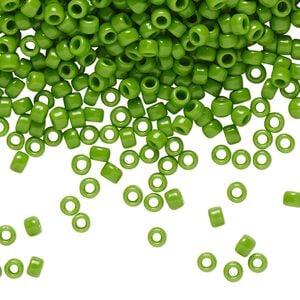 Seed bead, TOHO BEADS®, glass, pkg/7.5g, #8 round, opaque mint green (TR-08-47).