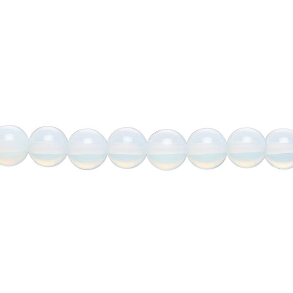 Bead, sea "opal" (glass), translucent to semitranslucent, 6mm round. Sold per 15-1/2" to 16" strand. image number 0