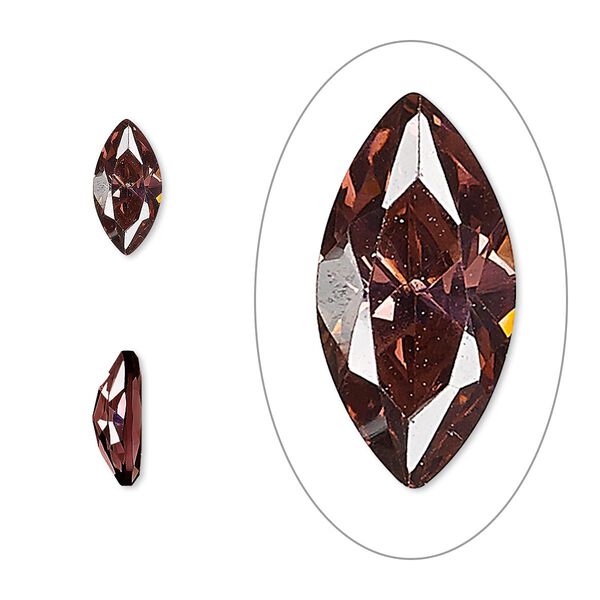 Gem, cubic zirconia, alexandrite purple, 10x5mm faceted marquise, Mohs hardness 8-1/2. Sold individually. image number 0