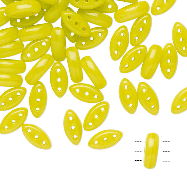 Bead, Czech pressed glass, opaque olive green silk, 8x3mm Cali with (3) 0.8mm holes. Sold per pkg of 50. image number 0
