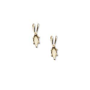 Pendant, Snap-Tite®, 14Kt gold-filled, 6x3mm 6-prong marquise setting. Sold per pkg of 2.