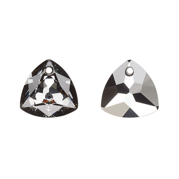 Drop 24pk crystal silver night, Swarovski® 14.5mm pendant trilliant cut 6434 image number 0