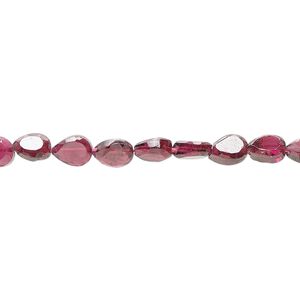 Rhodolite garnet 1pkg1, hand-cut faceted teardrop bead 15.5-16 inch 5x4mm-7x5mm